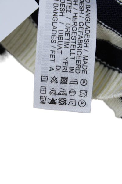 Zara Unisex Beige Striped Crew Neck Pullover Long Sleeve Viscose Blend Size S
