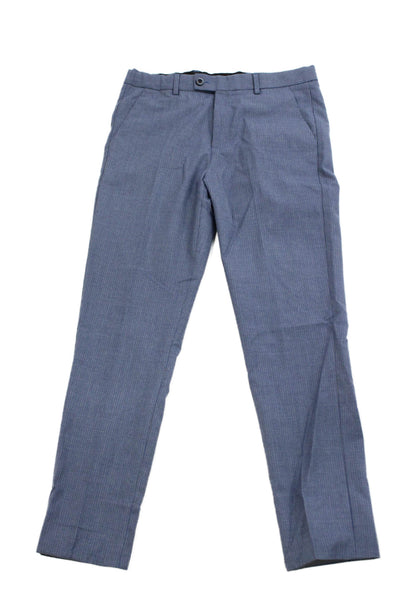 Leo & Zachary Childrens Boys Striped Dress Pants Blue Size 18