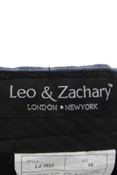 Leo & Zachary Childrens Boys Striped Dress Pants Blue Size 18