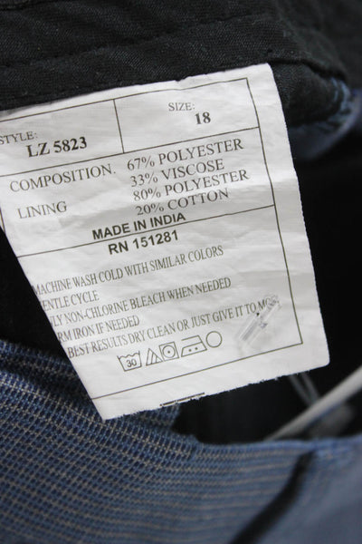 Leo & Zachary Childrens Boys Striped Dress Pants Blue Size 18