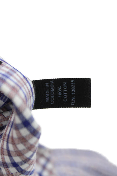 Ragazzo Uomo Childrens Boys Plaid Slim Fit Button Down Shirt Blue Red Size 16