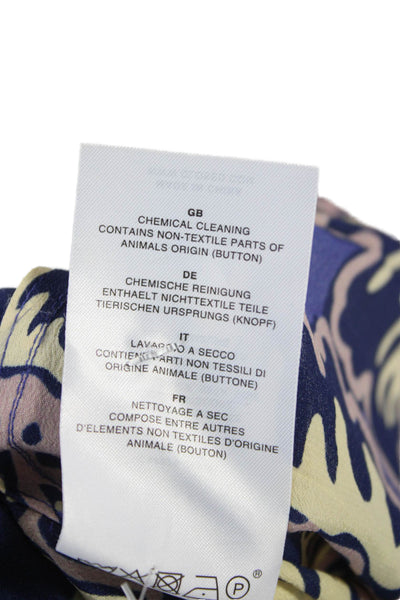 Closed Women Floral Collared Button-Up Silk Viscose Blouse Short Sleeve Size XS