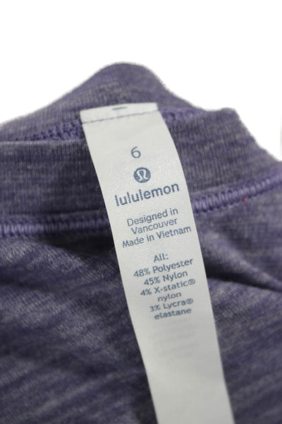 Lululemon Women Basic Purple Pima Cotton Crew Neck Short Sleeve T-Shirt Size 6