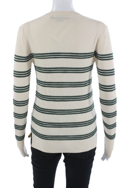 Veronica Beard Unisex Pullover Sweater Beige Merino Wool Crew Neck Size XS