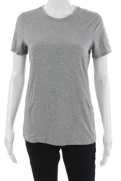 Lululemon Womens Basic Crew Neck Gray Pima Cotton Short Sleeve T-Shirt Size 8