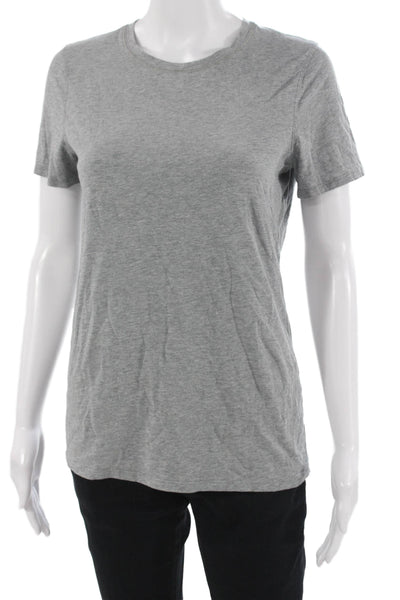 Lululemon Womens Basic Crew Neck Gray Pima Cotton Short Sleeve T-Shirt Size 8