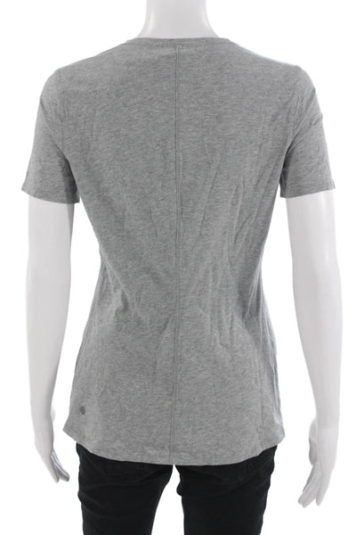 Lululemon Womens Basic Crew Neck Gray Pima Cotton Short Sleeve T-Shirt Size 8