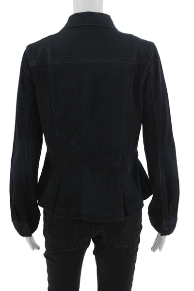 Liverpool Los Angeles Women Button Jacket Dark Blue Long Sleeve Size M