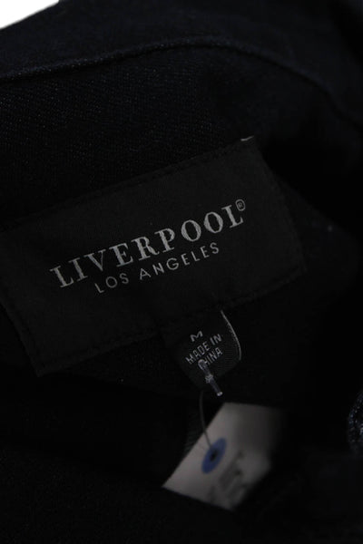 Liverpool Los Angeles Women Button Jacket Dark Blue Long Sleeve Size M