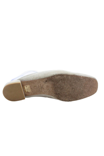 Stuart Weitzman Women's Round Toe Suede Flat Mules Sandals Gray Size 7