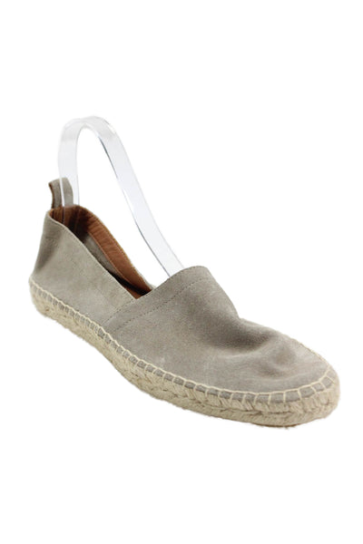 Aquatalia Women's Round Toe Suede Espadrille Loafers Shoes Gray Size 7