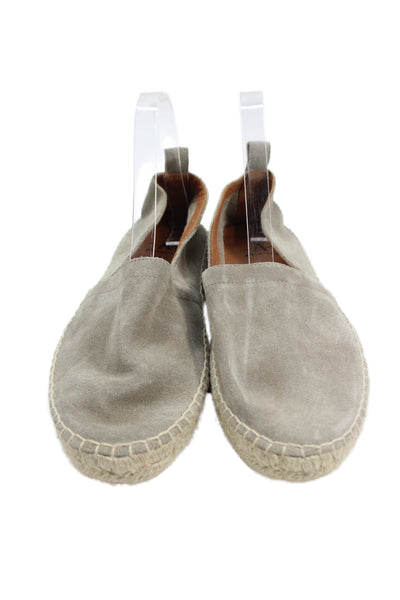 Aquatalia Women's Round Toe Suede Espadrille Loafers Shoes Gray Size 7