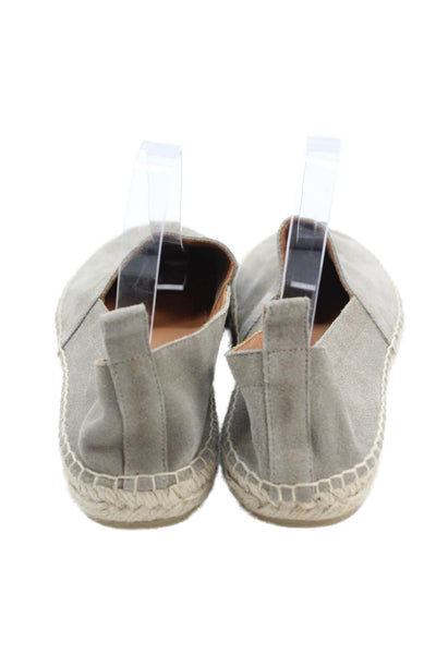 Aquatalia Women's Round Toe Suede Espadrille Loafers Shoes Gray Size 7