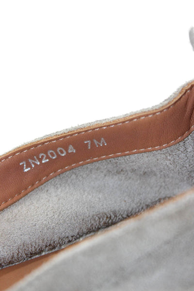 Aquatalia Women's Round Toe Suede Espadrille Loafers Shoes Gray Size 7
