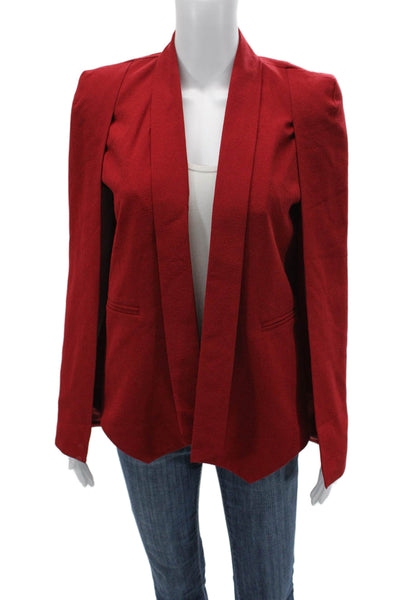 Nasty Gal Womens Red Blazer Cape Long Sleeve Polyester Size S