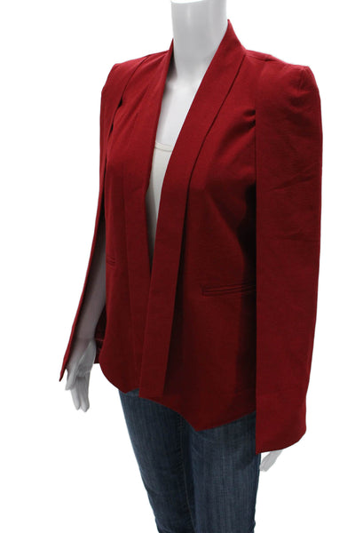 Nasty Gal Womens Red Blazer Cape Long Sleeve Polyester Size S