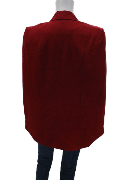 Nasty Gal Womens Red Blazer Cape Long Sleeve Polyester Size S