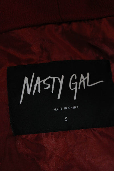 Nasty Gal Womens Red Blazer Cape Long Sleeve Polyester Size S