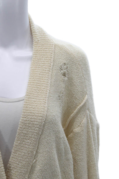 Blue Blush Unisex Cardigan Beige V-Neck Long Sleeve Button Size S