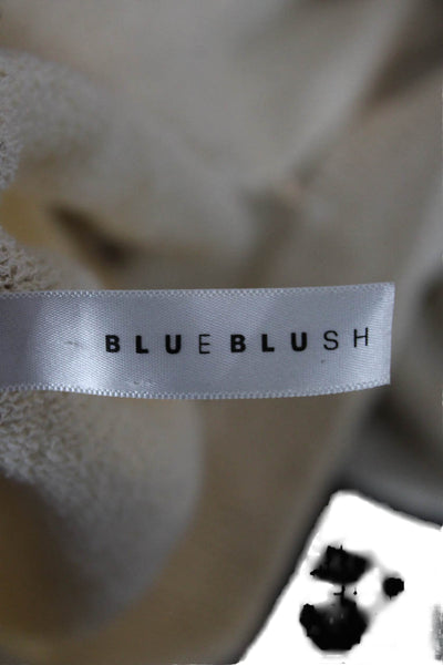 Blue Blush Unisex Cardigan Beige V-Neck Long Sleeve Button Size S