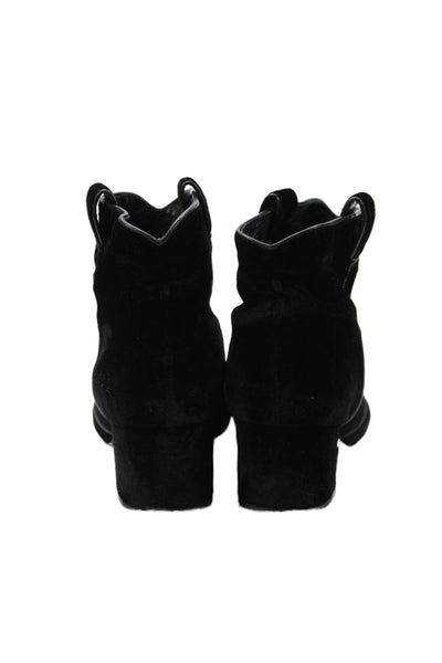Laurence Dacade Womens Slip On Block Heel Velvet Ankle Booties Black Size 38.5