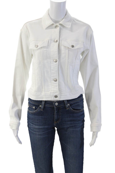Joes Womens White Collared Button Front Long Sleeve Jacket Size S