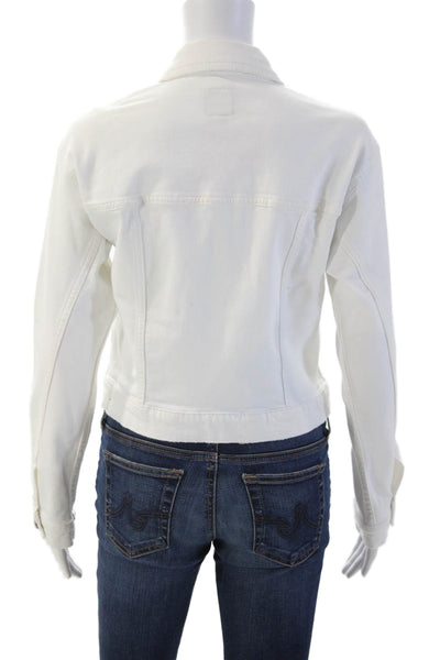 Joes Womens White Collared Button Front Long Sleeve Jacket Size S