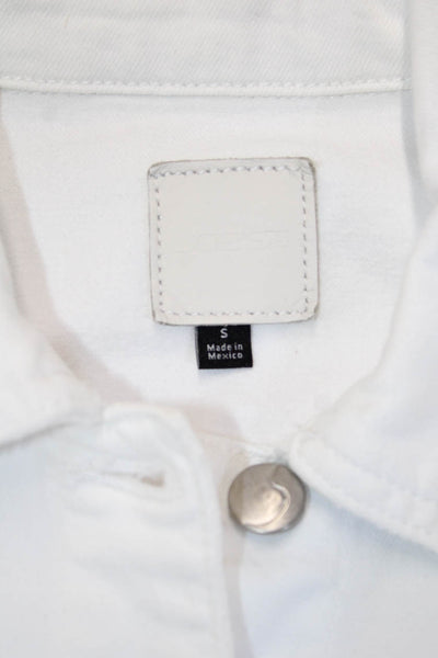 Joes Womens White Collared Button Front Long Sleeve Jacket Size S