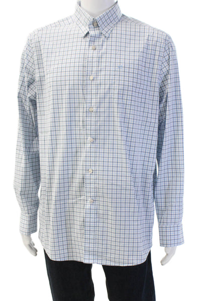Southern Tide Mens Button-Down Check Light Blue Long Sleeve Shirt Size L