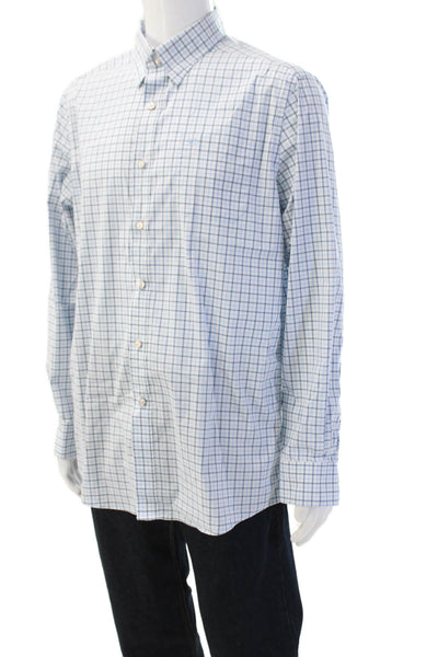 Southern Tide Mens Button-Down Check Light Blue Long Sleeve Shirt Size L