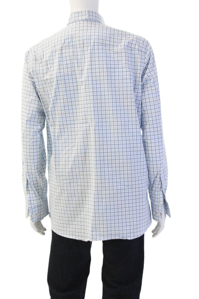 Southern Tide Mens Button-Down Check Light Blue Long Sleeve Shirt Size L
