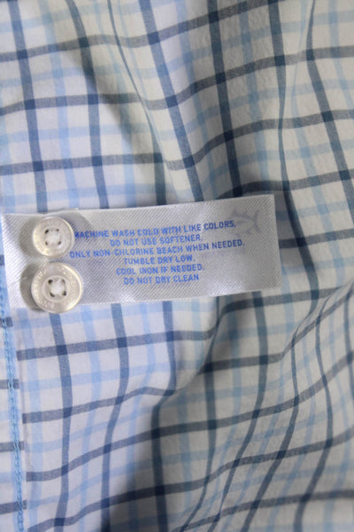 Southern Tide Mens Button-Down Check Light Blue Long Sleeve Shirt Size L