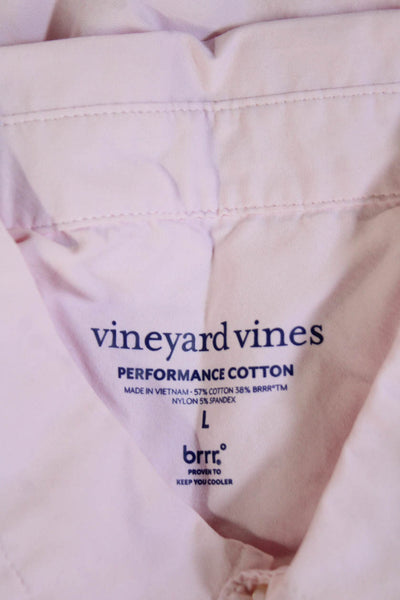 Vineyard Vines Mens Button-Down Collared Long Sleeve Pink Preppy Cotton Size L
