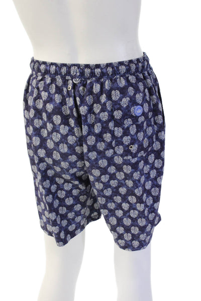 Peter Millar Mens Floral Dark Blue Poly Spandex Beach Shorts Size S