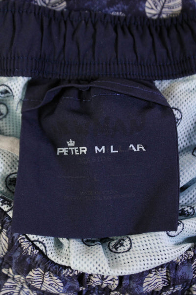 Peter Millar Mens Floral Dark Blue Poly Spandex Beach Shorts Size S