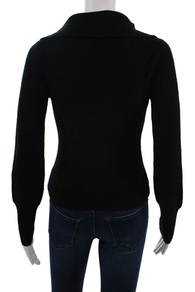 The Westside Unisex Pullover V-Neck Black Wool Cashmere Sweater Size XS