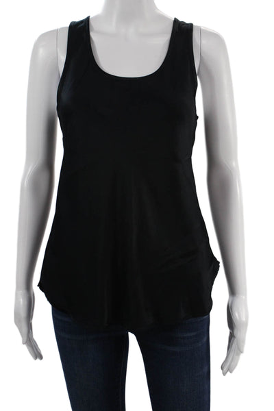 Vince Womens Basic Silk Sleeveless Round Neck Tank Black Size XS