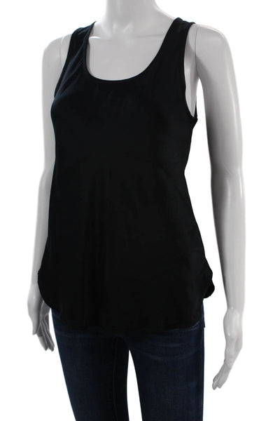 Vince Womens Basic Silk Sleeveless Round Neck Tank Black Size XS
