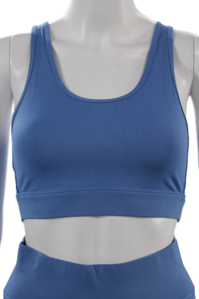 All Access Womens Activewear Set Blue Nylon Blend Solid Shorts Size S