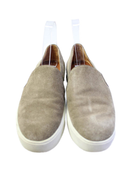 Vince Women's Suede Round Toe Slip-On Loafers Shoes Brown Size 7