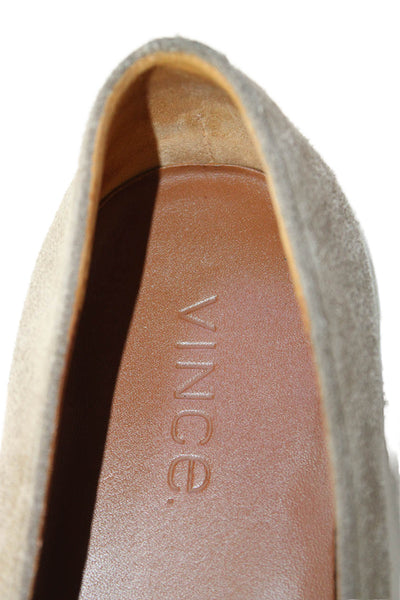 Vince Women's Suede Round Toe Slip-On Loafers Shoes Brown Size 7