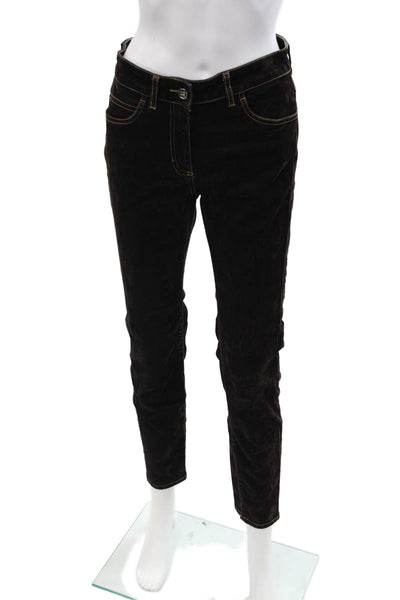 Luisa Spagnoli Women Cropped Ankle Pants Black Button Size 42