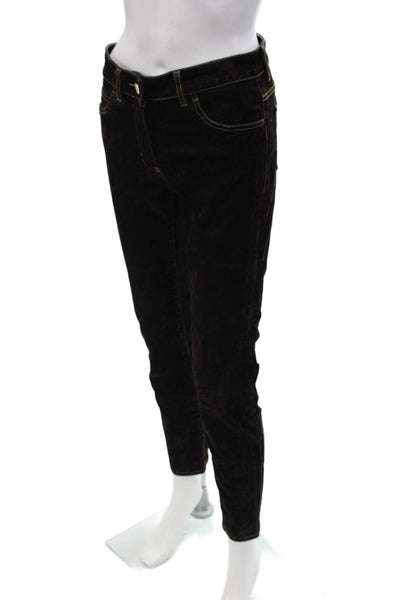 Luisa Spagnoli Women Cropped Ankle Pants Black Button Size 42