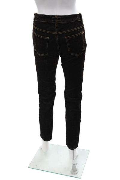 Luisa Spagnoli Women Cropped Ankle Pants Black Button Size 42