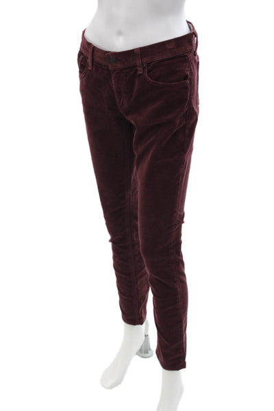 Rag & Bone Jean Womens Cropped Ankle Pants Red Cotton Stretch Size 27