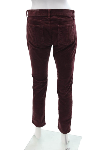 Rag & Bone Jean Womens Cropped Ankle Pants Red Cotton Stretch Size 27
