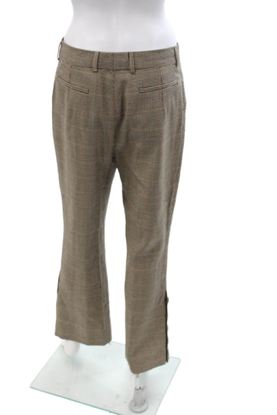 Rokh Women Brown Wool Check Dress Pants Size 46