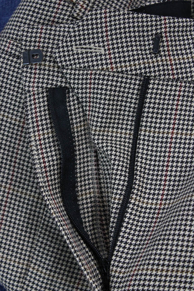 Rokh Women Brown Wool Check Dress Pants Size 46