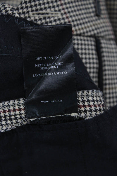 Rokh Women Brown Wool Check Dress Pants Size 46