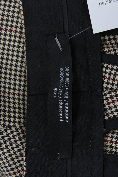Rokh Women Brown Wool Check Dress Pants Size 46